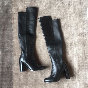 Stuart Weitzman black leather boot